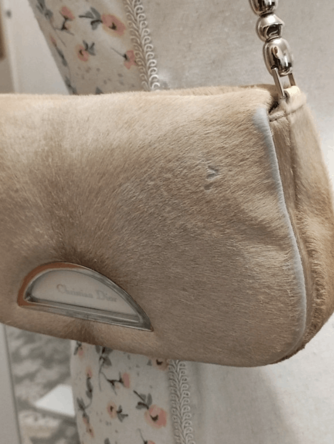 Dior × Leather Dior Bag Malice Saddle Shoulder Hodo Fur Era Galliano EX0031 Size ONE SIZE - 13 Thumbnail