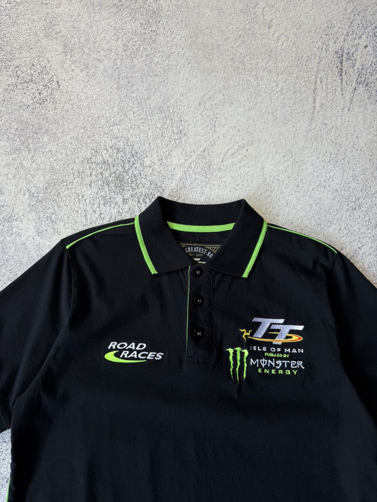 Vintage Vintage Polo Monster Energy Isle of Man TT Moto Racing USA Size US L / EU 52-54 / 3 - 6 Thumbnail