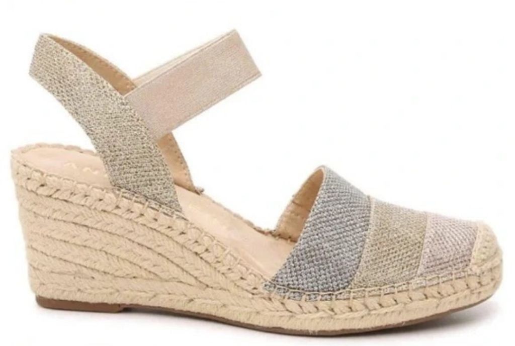 The Unbranded Brand Anne Klein Metallic & Leather Aleahia Espadrille Size 8M Size US 8 / IT 38 - 2 Thumbnail