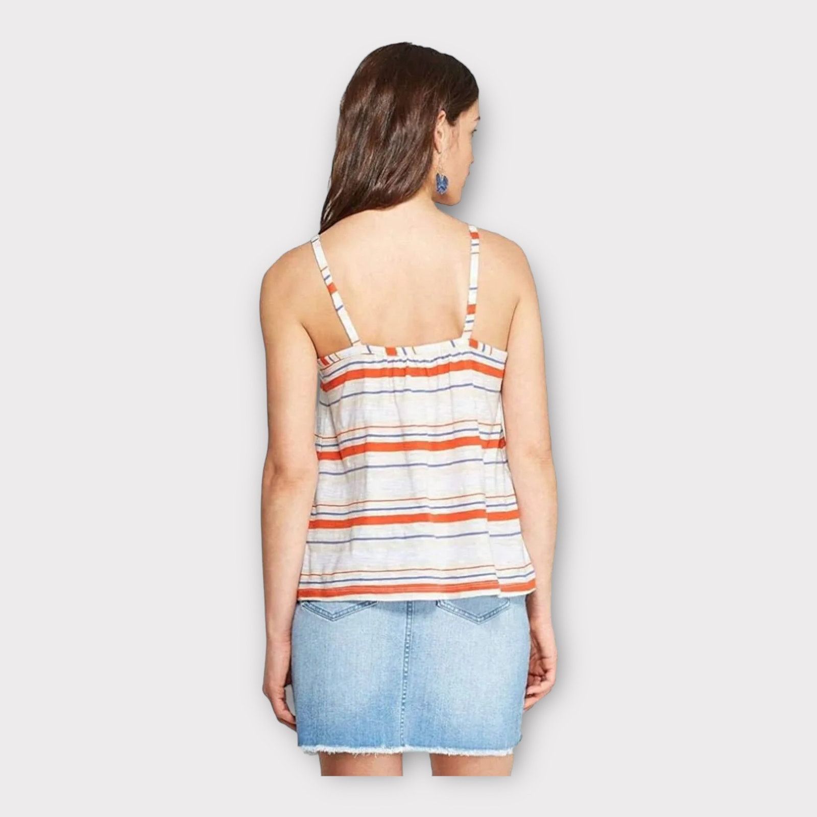 Target Basics Universal Thread | Spaghetti Strap Smocked Stripe Tank Top Size S / US 4 / IT 40 - 2 Thumbnail