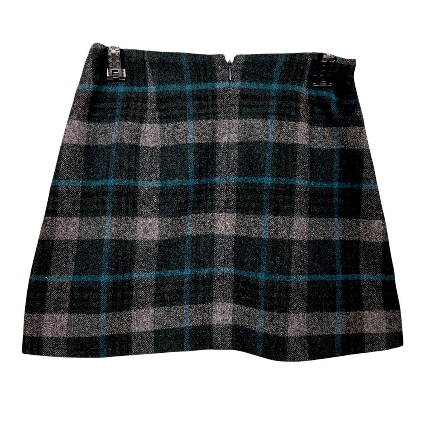 Uniqlo Uniqlo Plaid A-Line Women's 0 Wool Blend Lined Mini Skirt Size 28" / US 6 / IT 42 - 2 Thumbnail
