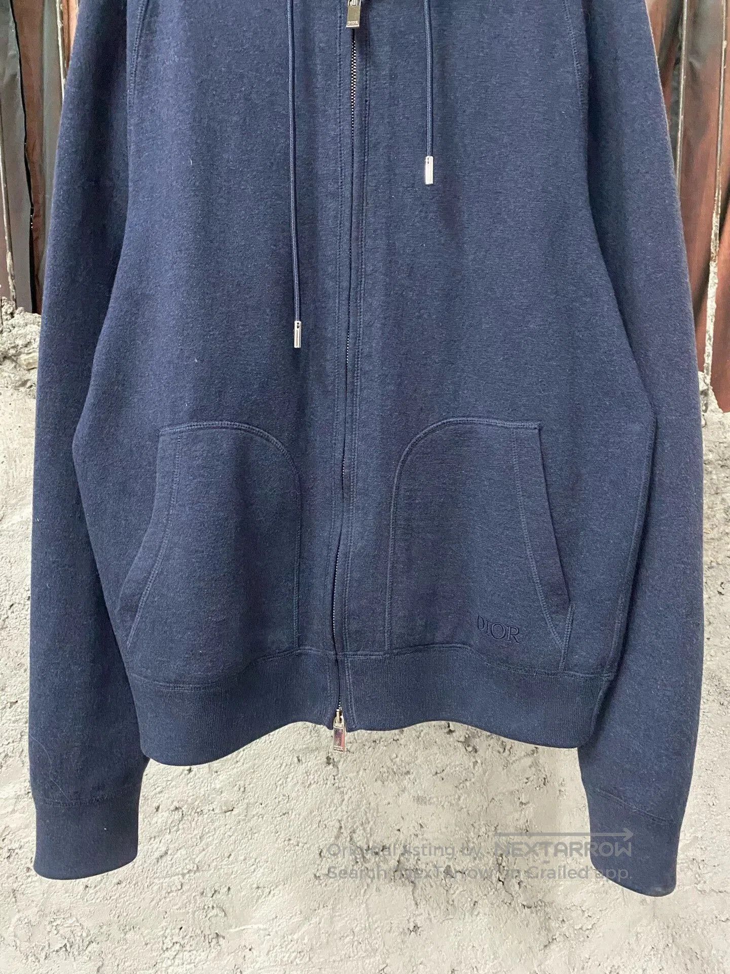 Dior dior floral zip-up jacket in navy. Size US M / EU 48-50 / 2 - 4 Thumbnail