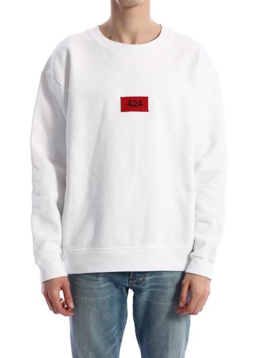 424 424 Men Sweater 0064 WHITE Size US M / EU 48-50 / 2 - 1 Thumbnail