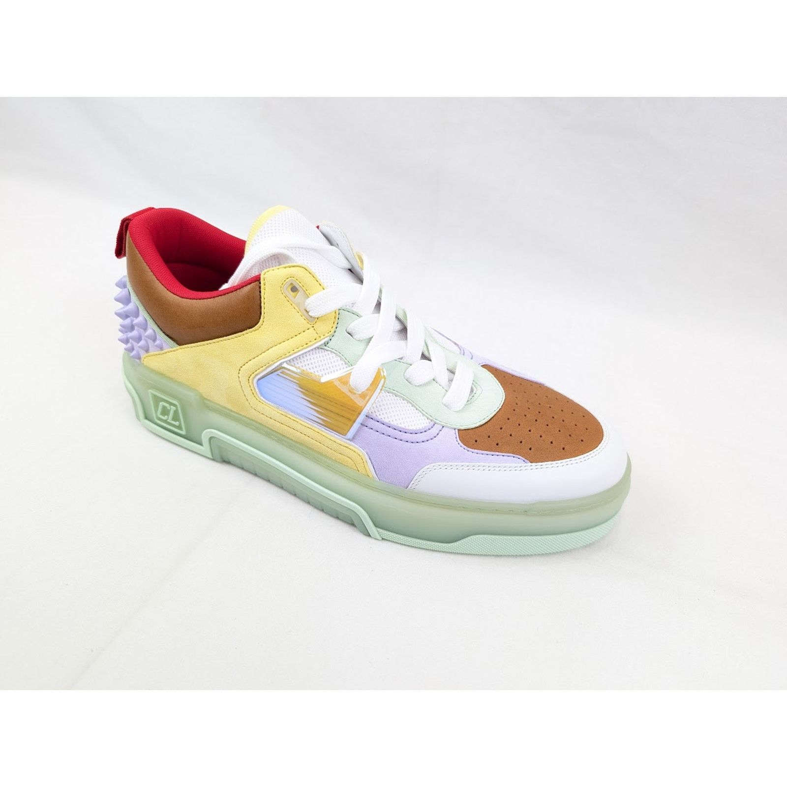 Christian Louboutin o1rshd1 Calf Astrol Loubi Flat Sneakers Studio Green/Lilac Size US 11 / EU 44 - 2 Thumbnail