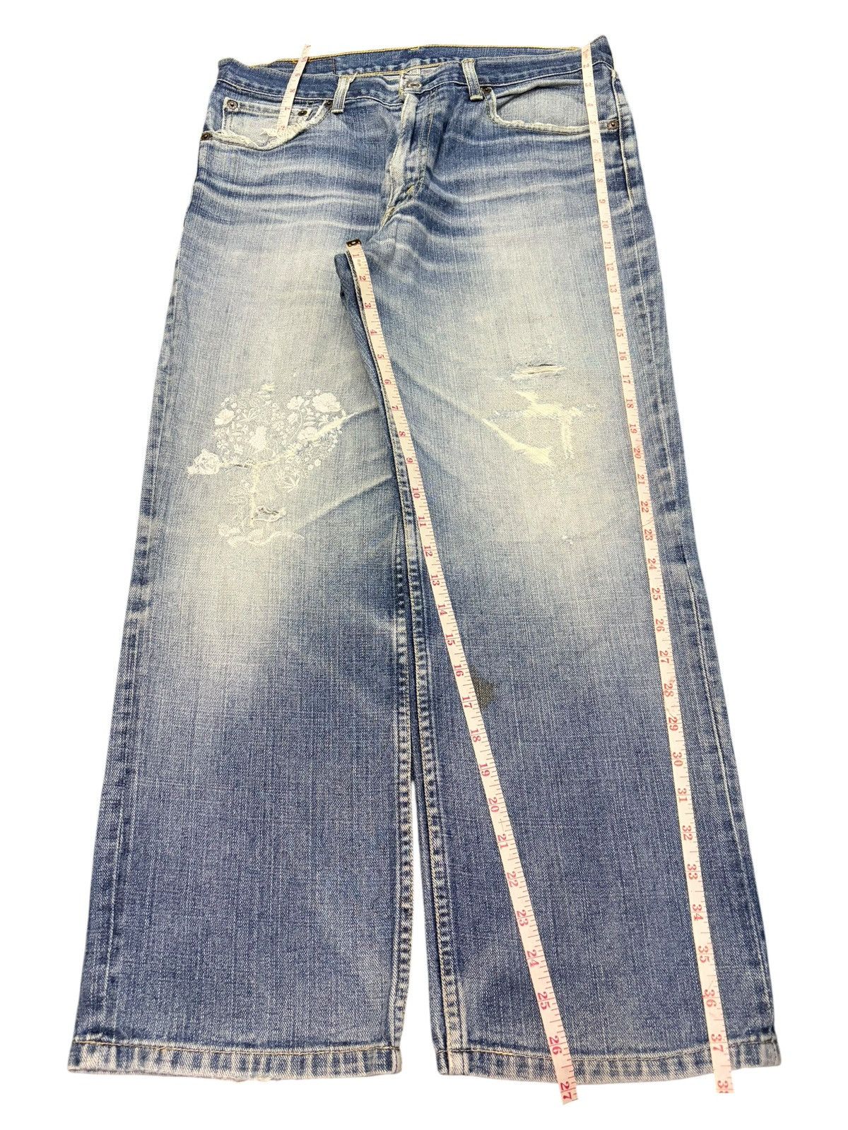 Levi's Vintage 90s Levis 533 Orange Tab Floral Distress Baggy Jeans Size 33" - 7 Thumbnail