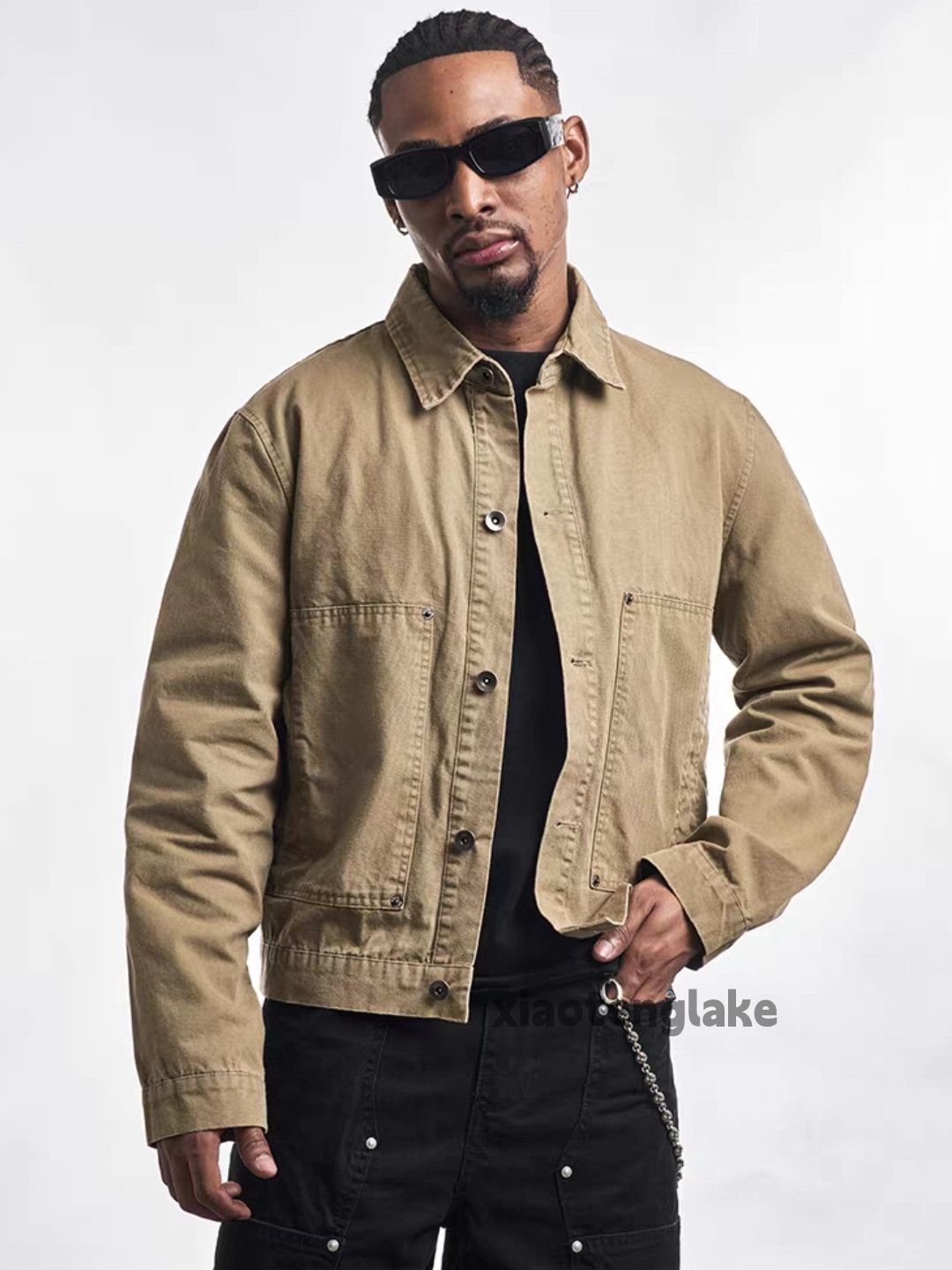 Vintage Utility washed faded workwear cargo carpenter jacket Size US L / EU 52-54 / 3 - 4 Thumbnail
