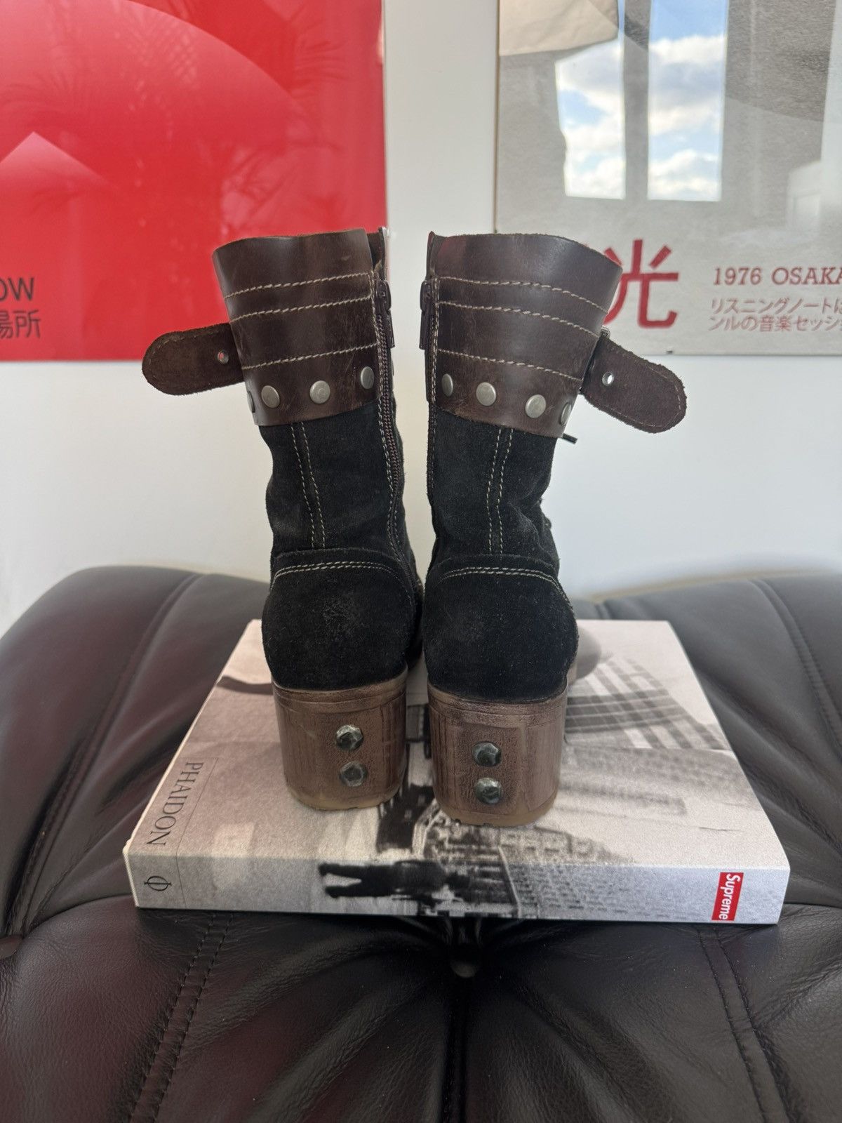 Fly London Fly London Black Brown Suede Boots Vintage Y2k Cowboy Rare Size US 8 / IT 38 - 2 Thumbnail