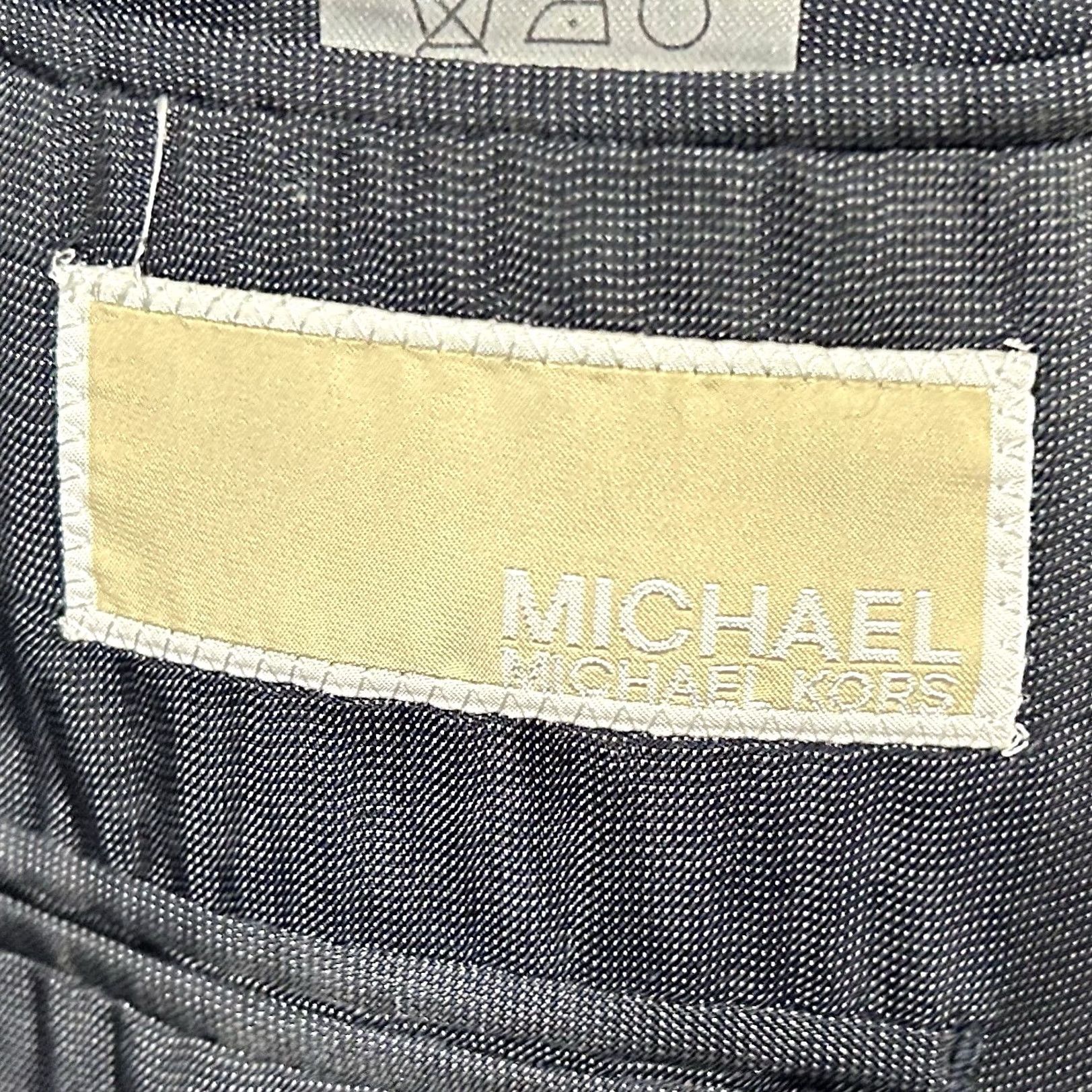 Michael Kors Michael Kors 44L Suit 36x30 Flat Front Navy Pinstriped Wool Two Button Vented Mens Regular 2 Piece Wool Suit Blue Pinstriped Navy 44L Mens Suit Size 44R - 4 Thumbnail