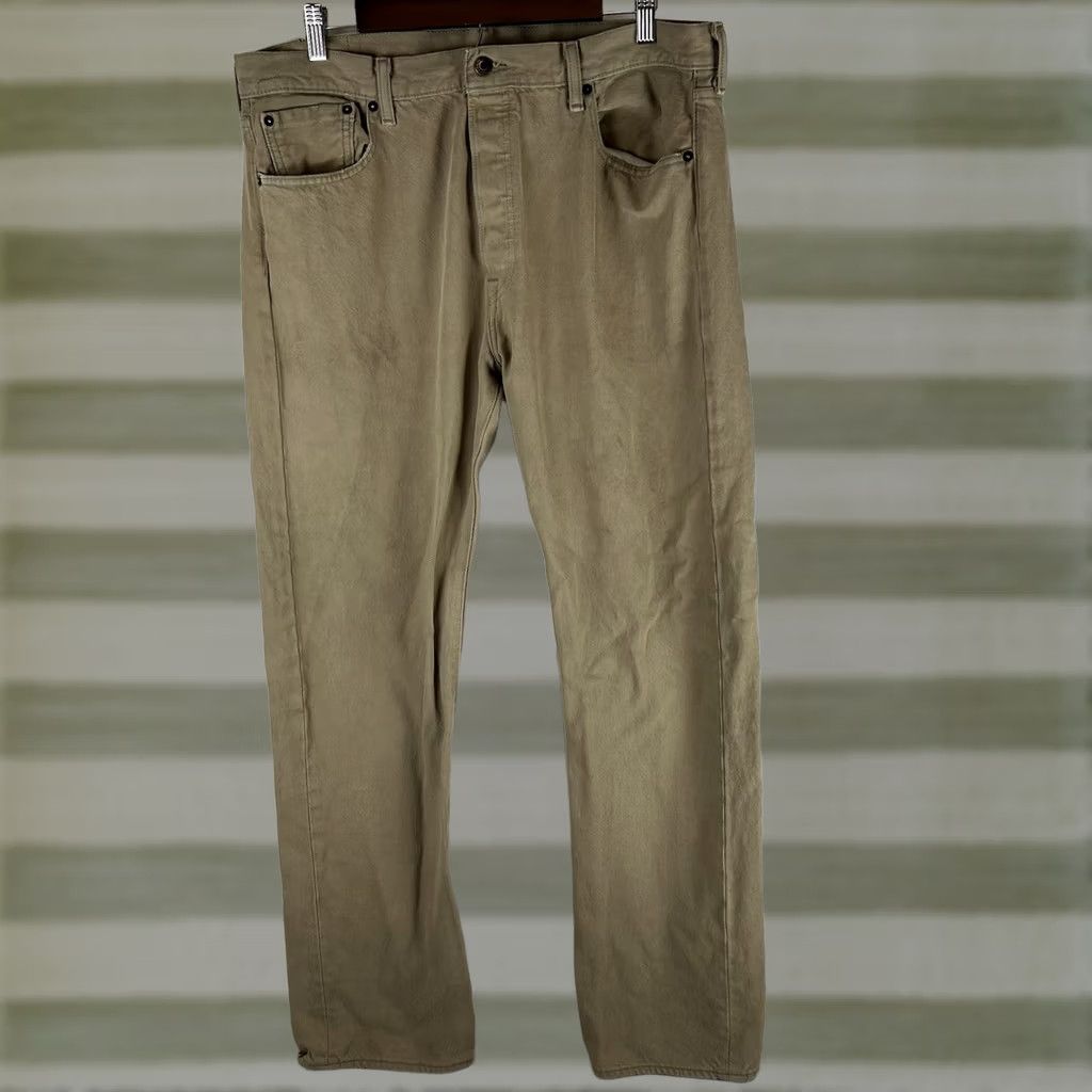 Levi's Levi's 501 Jeans Mens Regular 36x32 Straight Denim Button Fly Khaki 5-Pocket USA Cowboy 90s Vintage No Size US 36 / EU 52 - 1 Thumbnail