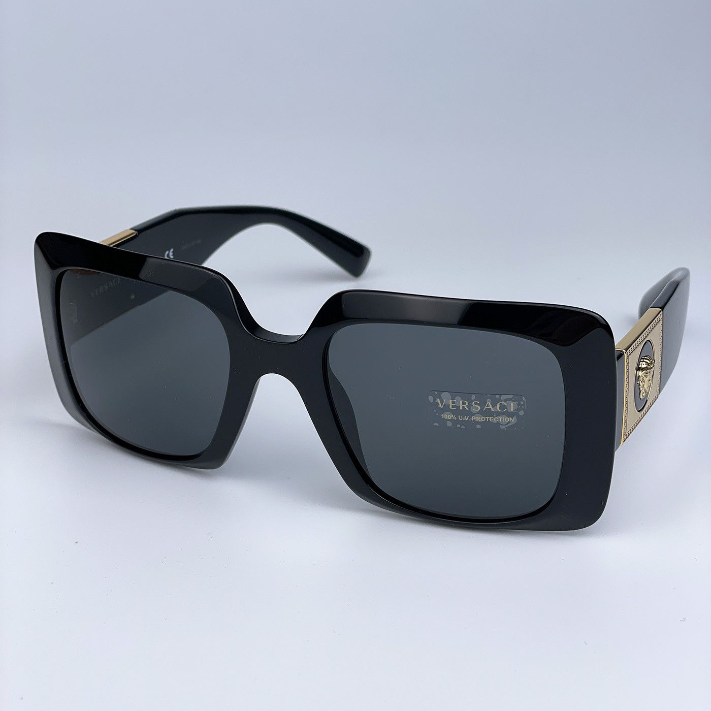 image of New Versace Ve4405 Gb1/87 Square Women Sunglasses in Black/Grey