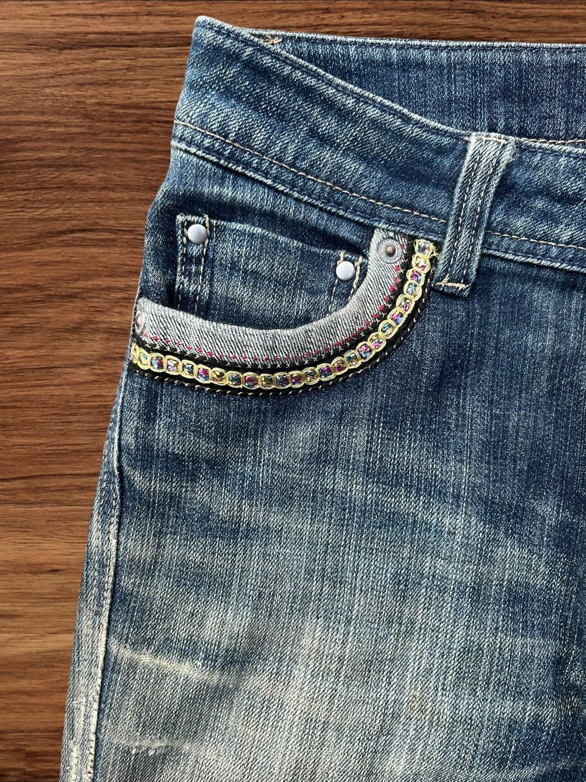 Japanese Brand Vintage Japanese Mud Washed Mid Rise Bootcut Flare Jeans Size 27" / US 4 / IT 40 - 5 Thumbnail