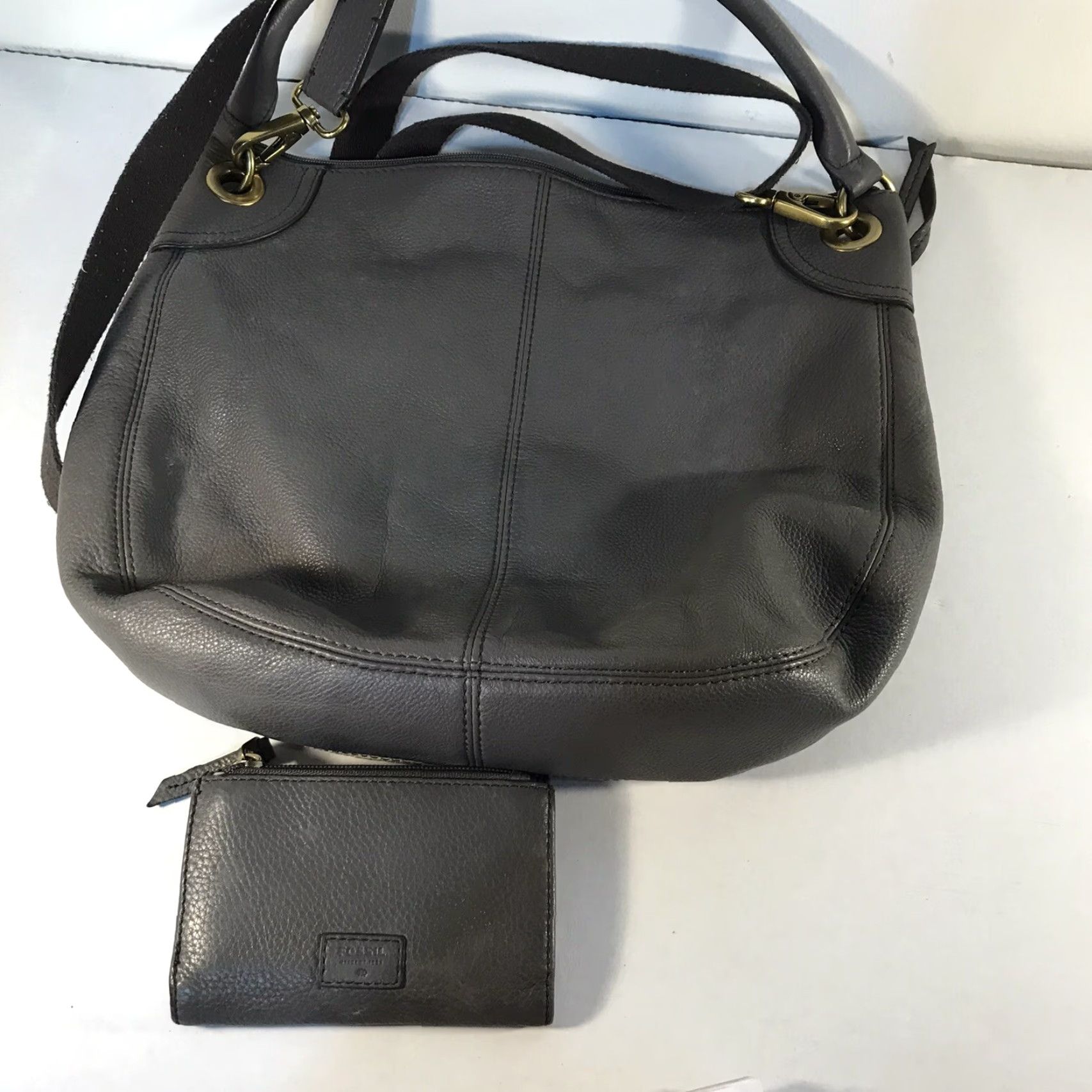 Fossil FOSSIL Women Leather Shoulder Bag Large Multicolor Colorblock 15in Travel Casual Cross-Body W-Matching Wallet Size ONE SIZE - 4 Thumbnail