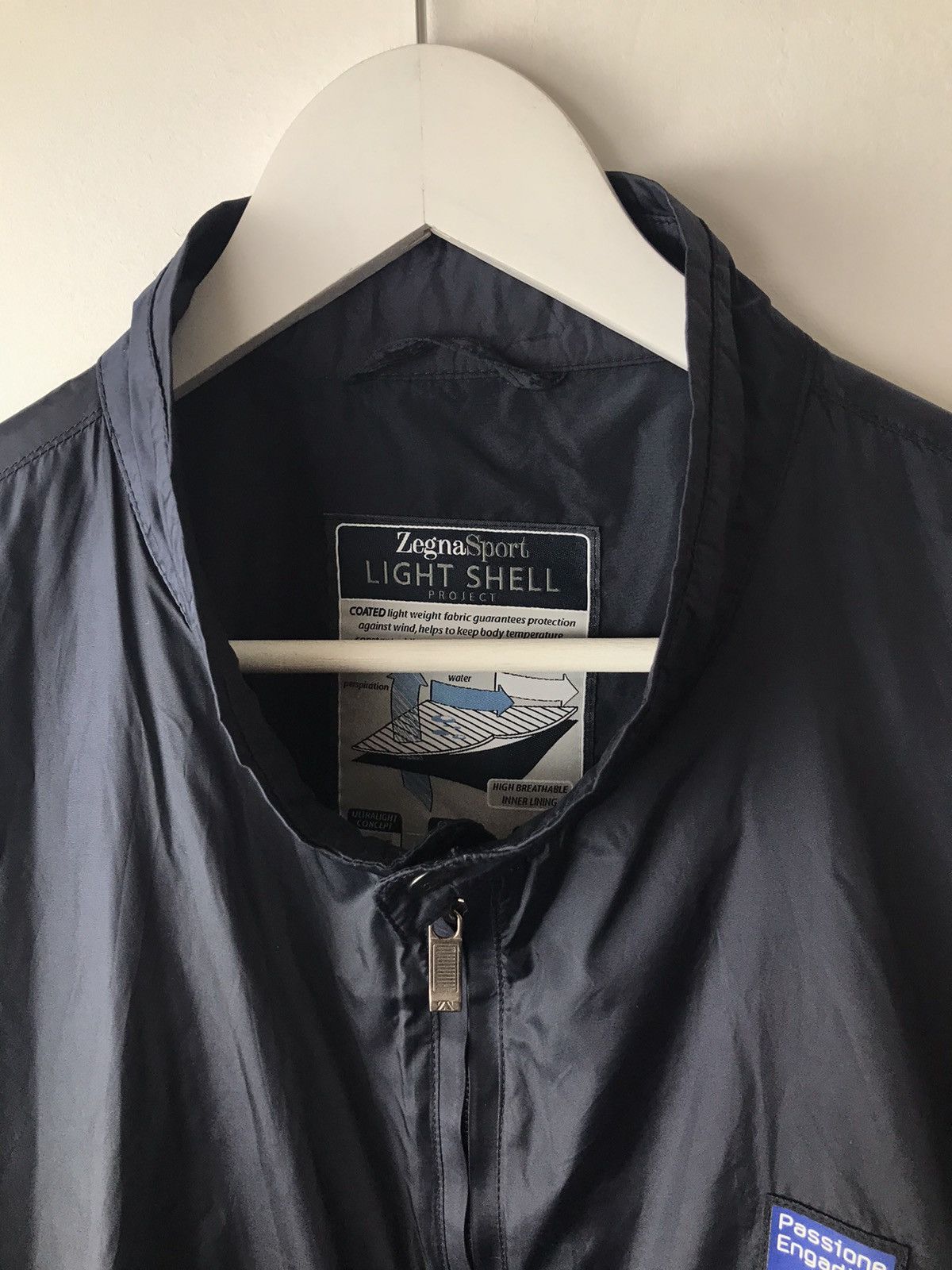 Z Zegna Zegna Nylon Shimmer Navy Blue Zip Up Windbreaker Jacket Size US L / EU 52-54 / 3 - 8 Thumbnail