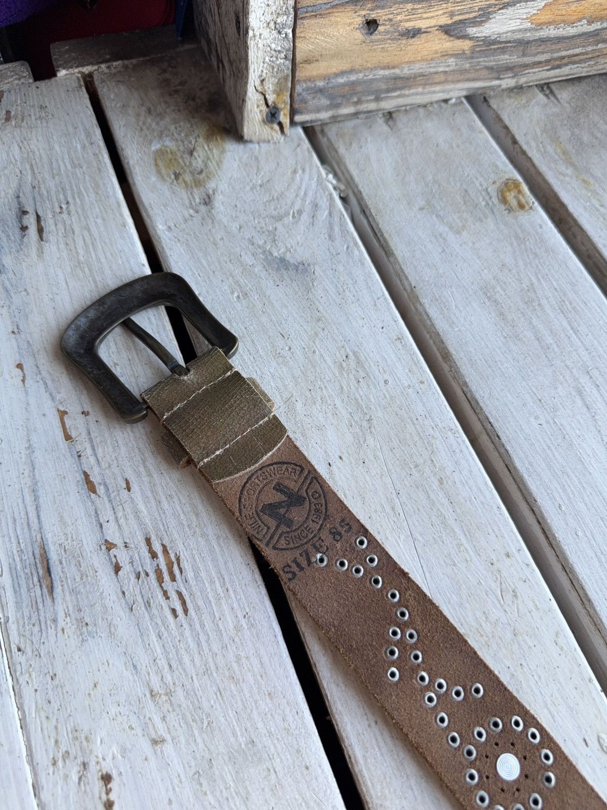 Japanese Brand Vintage Japanese Leather Punk Emo Rock Goth Y2K Drill belt Size ONE SIZE - 8 Thumbnail