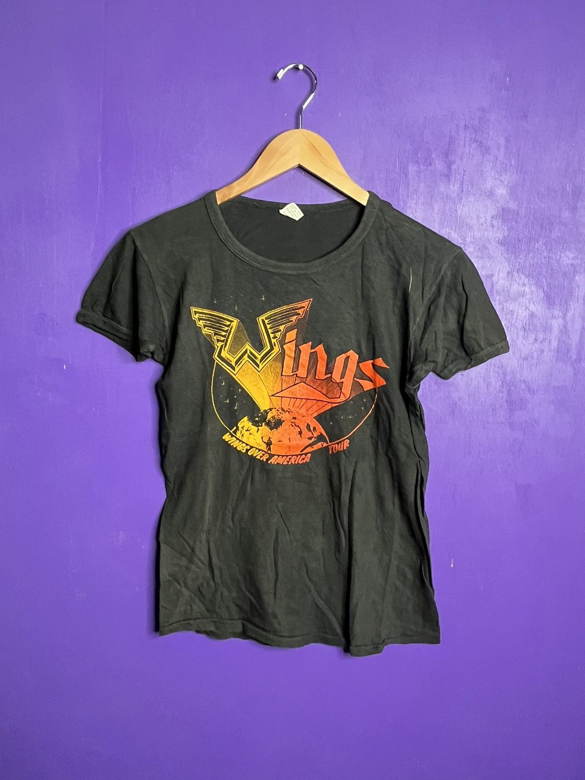 Vintage 70s Wings over America tour faded t-shirt