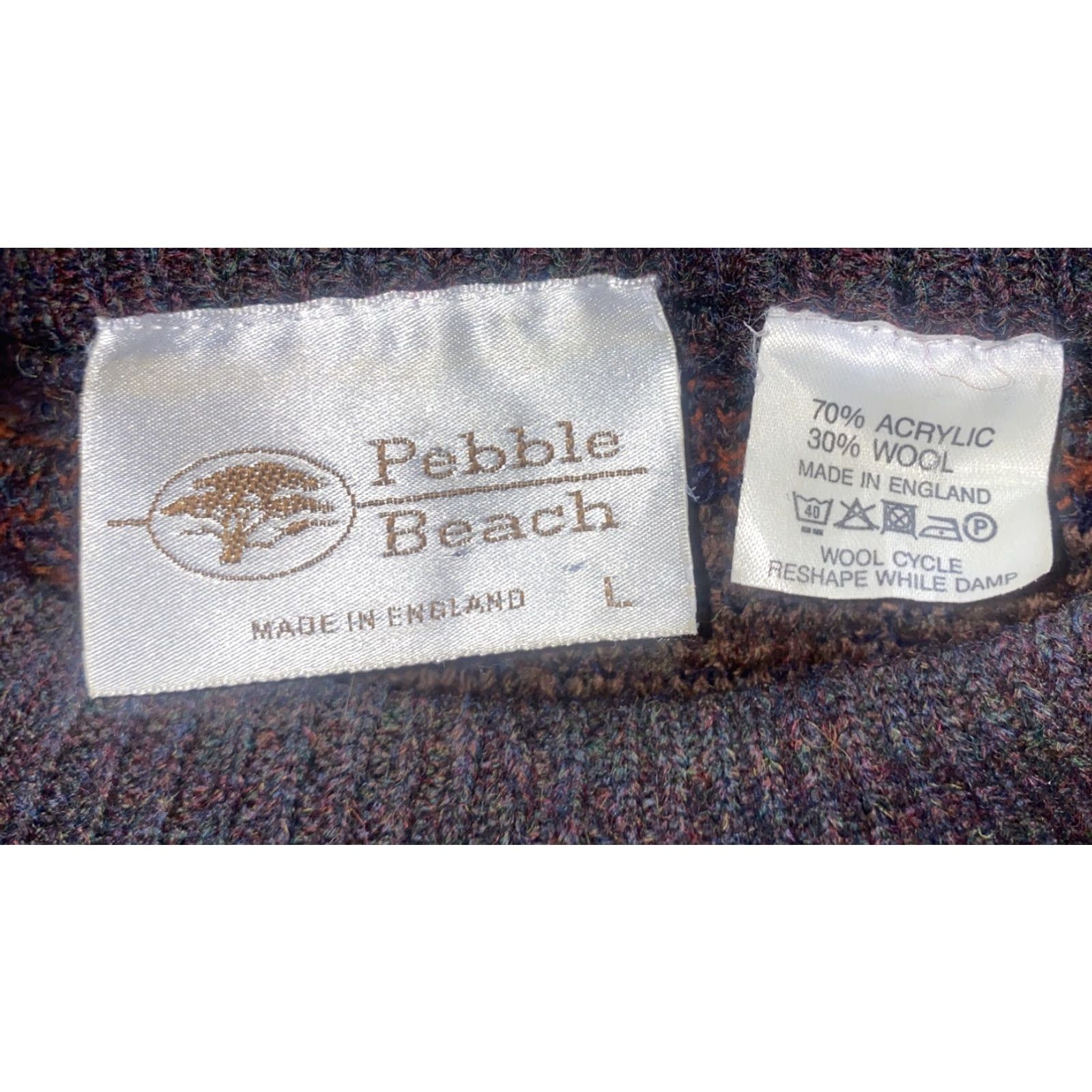 Vintage Pebble Beach Mens Brown ENGLAND MADE Acrylic Wool Blend Crewneck Sweater Size L Size US L / EU 52-54 / 3 - 5 Thumbnail