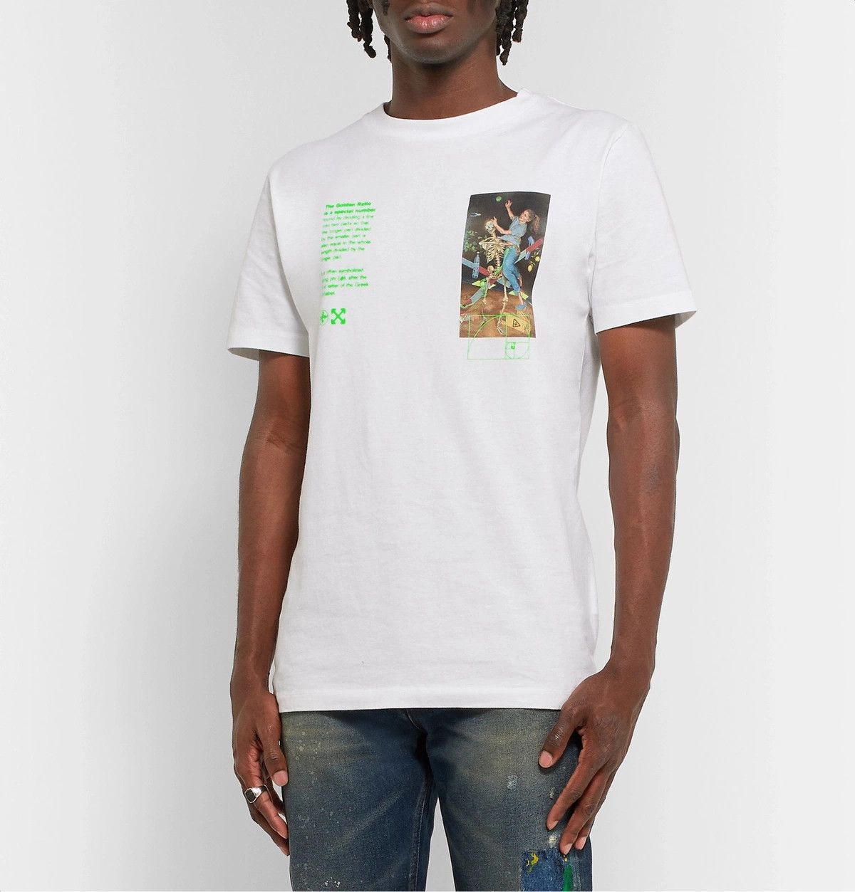 Off-White White Pascal Painting Golden Ratio Logo T-Shirt Size US M / EU 48-50 / 2 - 2 Thumbnail
