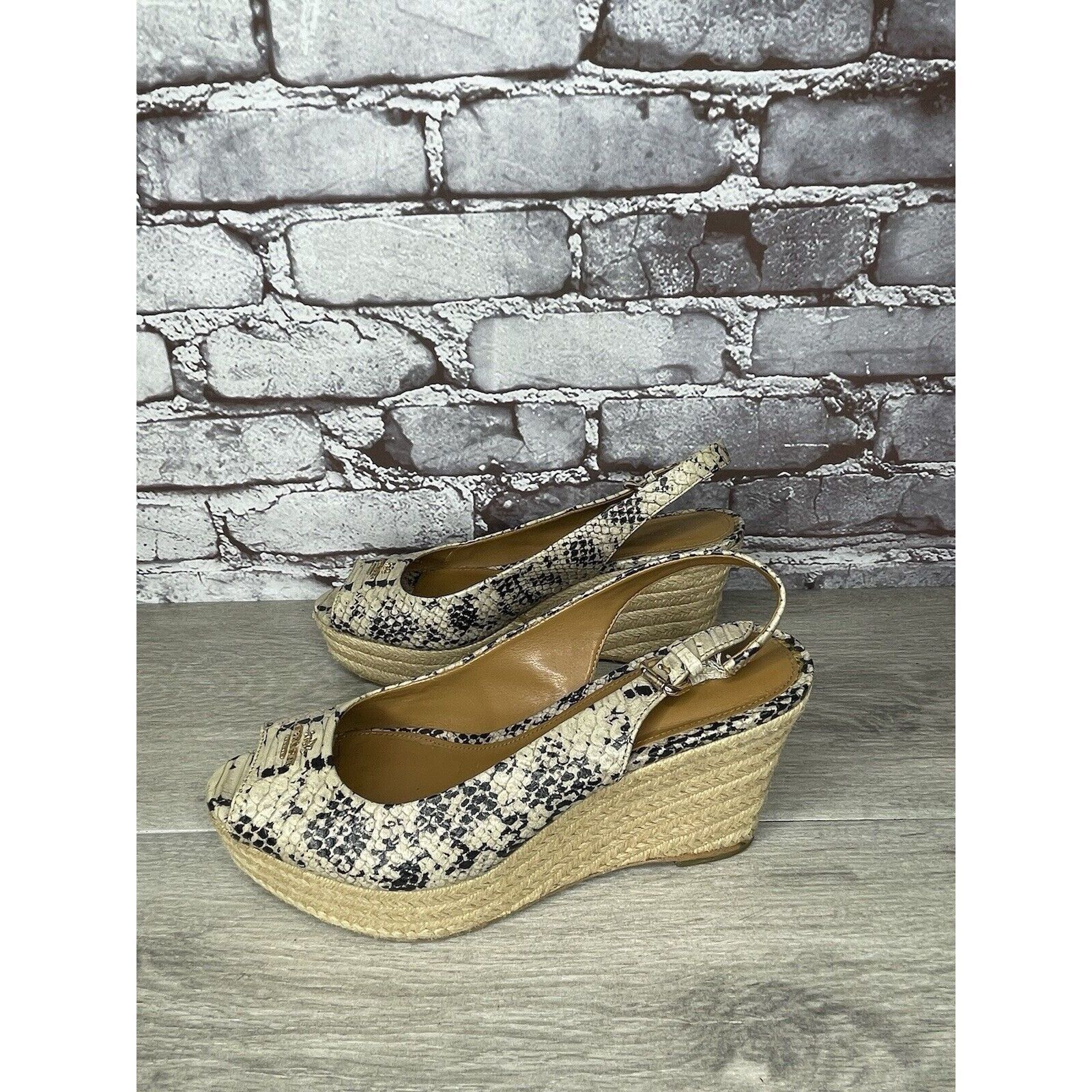 Coach Coach Ferry Snake Embossed Platform Espadrilles Wedges Strap Size US 7 / IT 37 - 15 Thumbnail