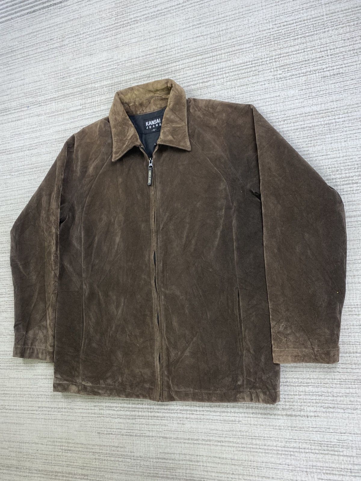 Kansai Yamamoto Vintage Kansai Yamamoto Jeans Suede Leather Zipper Jacket Size US M / EU 48-50 / 2 - 4 Thumbnail