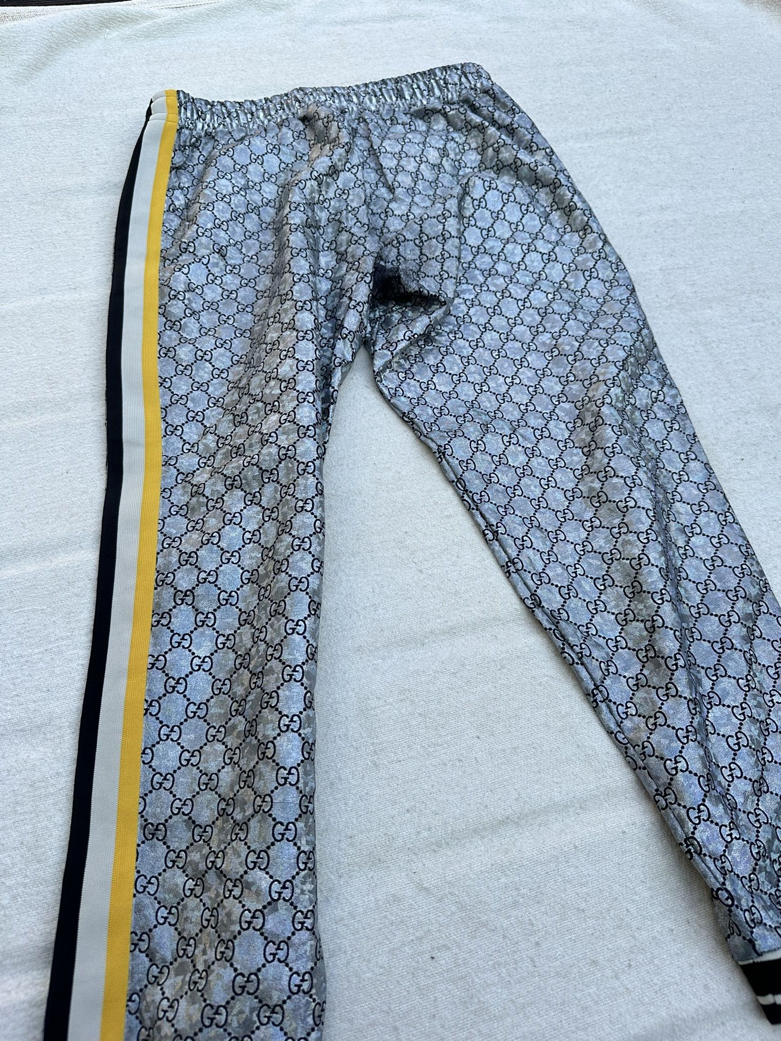 Gucci Gucci Sweatpants Monogram Shiny Silver Side Web Size US 28 / EU 44 - 14 Thumbnail