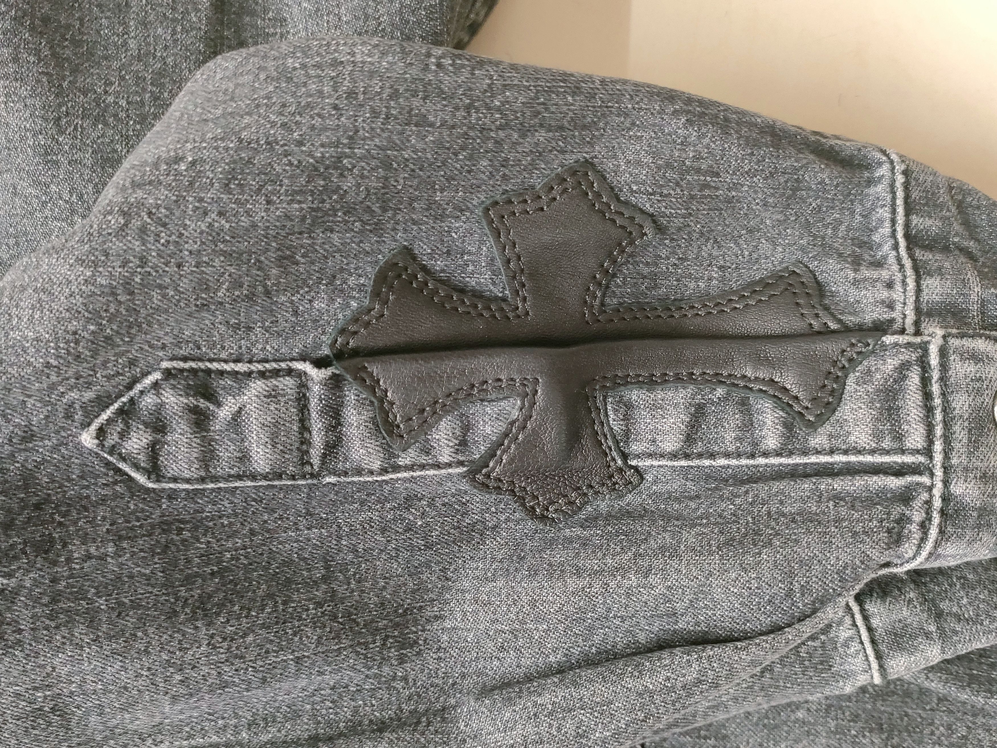 Chrome Hearts Chrome Hearts LOOSE END Cross Patch Washed Grey Denim Shirt Size US XXL / EU 58 / 5 - 5 Thumbnail