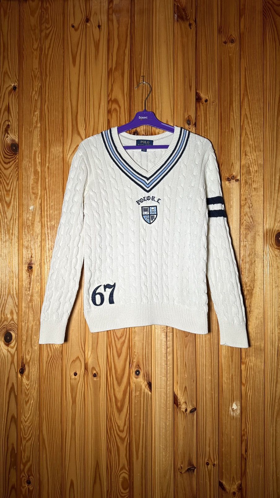 Polo Ralph Lauren × RLX Ralph Lauren × Ralph Lauren POLO RALPH LAUREN Kids BOYS CREAM KNIT CRICKET CARDIGAN🔥🔥 Size US XS / EU 42 / 0 - 2 Thumbnail