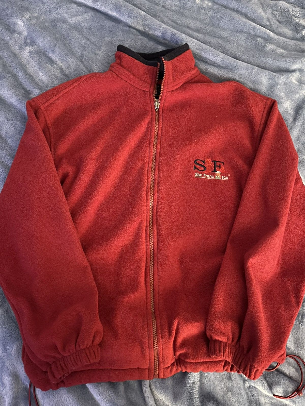 Vintage Red Fleece Zip Up Jacket Size US M / EU 48-50 / 2 - 1 Thumbnail