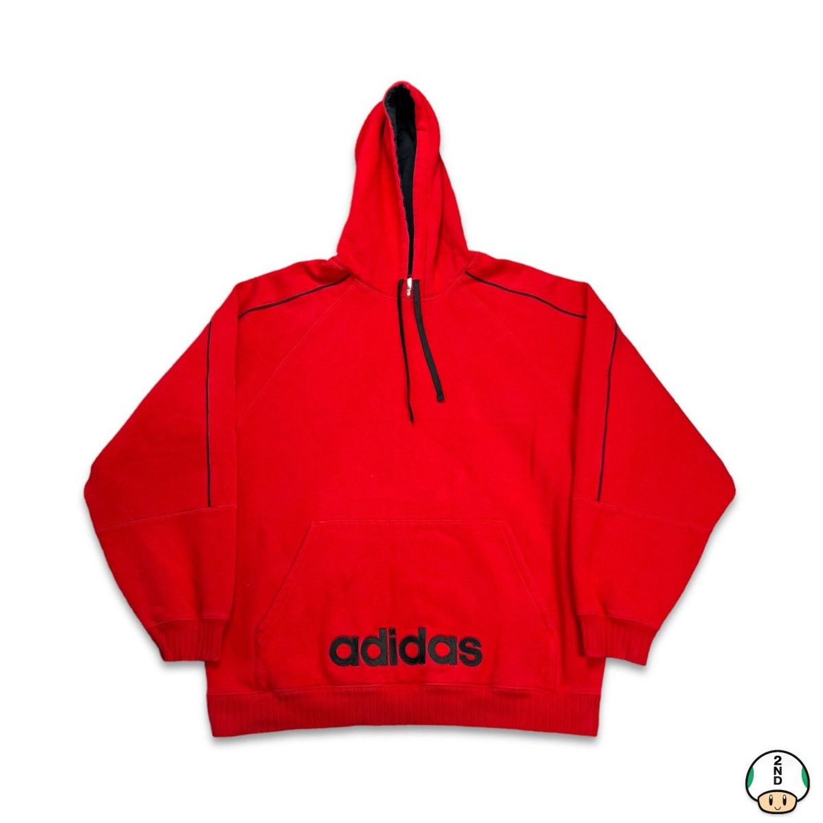 Adidas × Vintage Adidas Hoodie Essentials Spell Out Pullover Hood Sweatshirt Size US XL / EU 56 / 4 - 1 Thumbnail