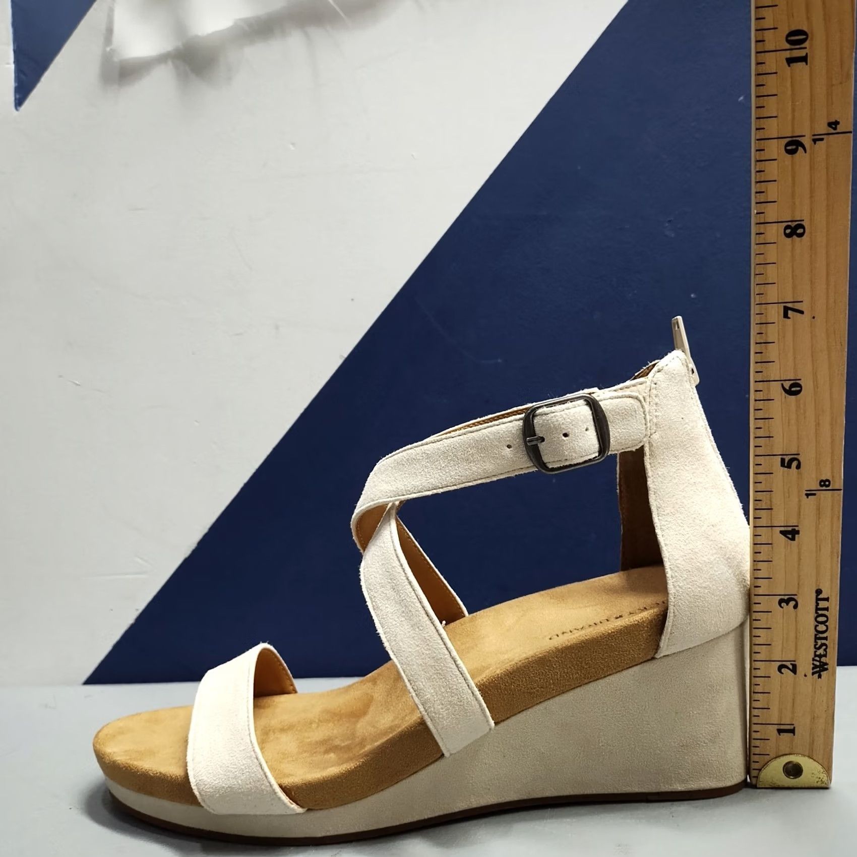 Lucky Brand Lucky Brand Kenadee Wedge Sandals Womens US 10M Tan Brown Leather Buckle Strap Sandal Size US 10 / IT 40 - 8 Thumbnail