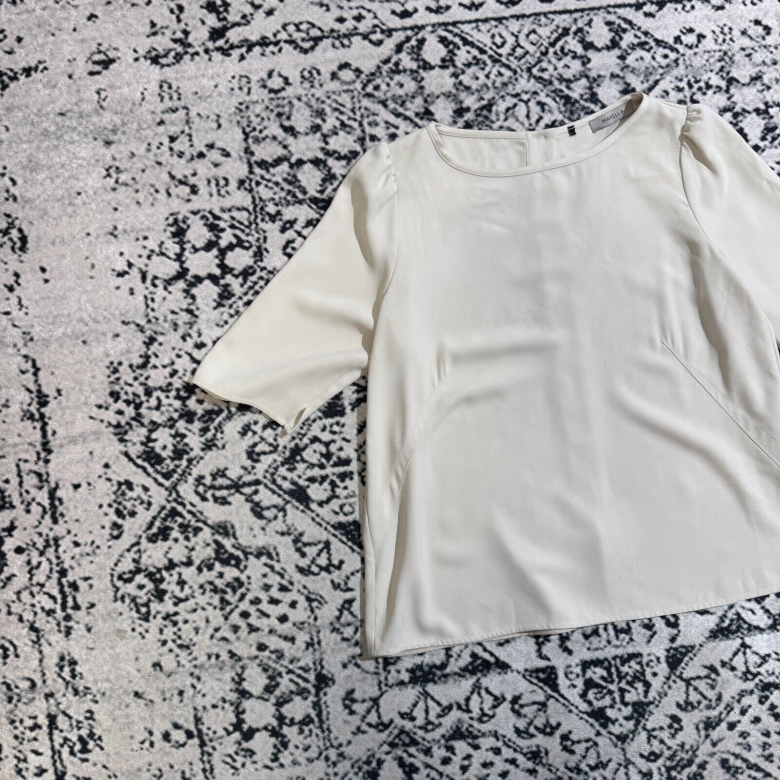 Marella × Vintage Vintage Marella Unisex Gray Viscose Blouse Size 48 IT 90s Size US M / EU 48-50 / 2 - 3 Thumbnail