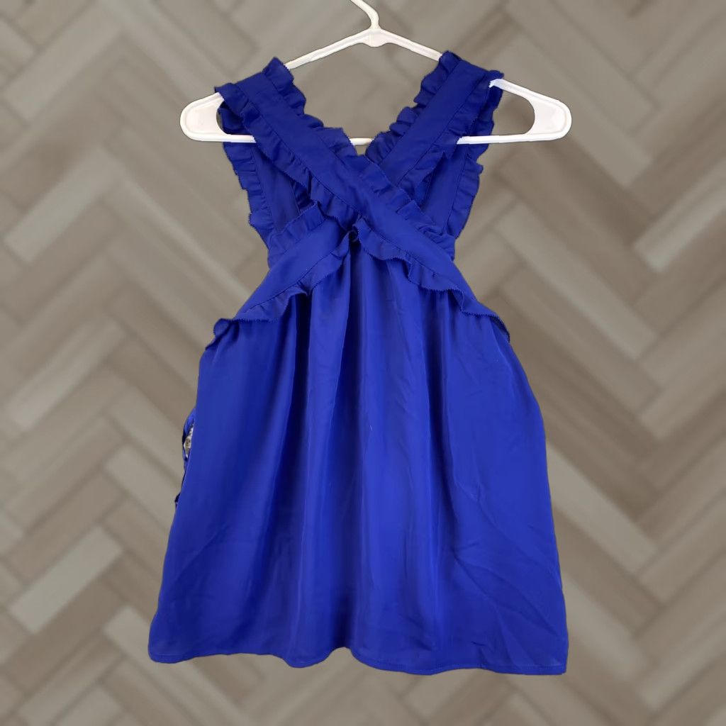 J.Crew J.CREW Shirt Tank Adult 4P Ladies Blue Cotton Ruffled Sleeveless Round Neck Casual 4P Women Size S / US 4 / IT 40 - 1 Thumbnail