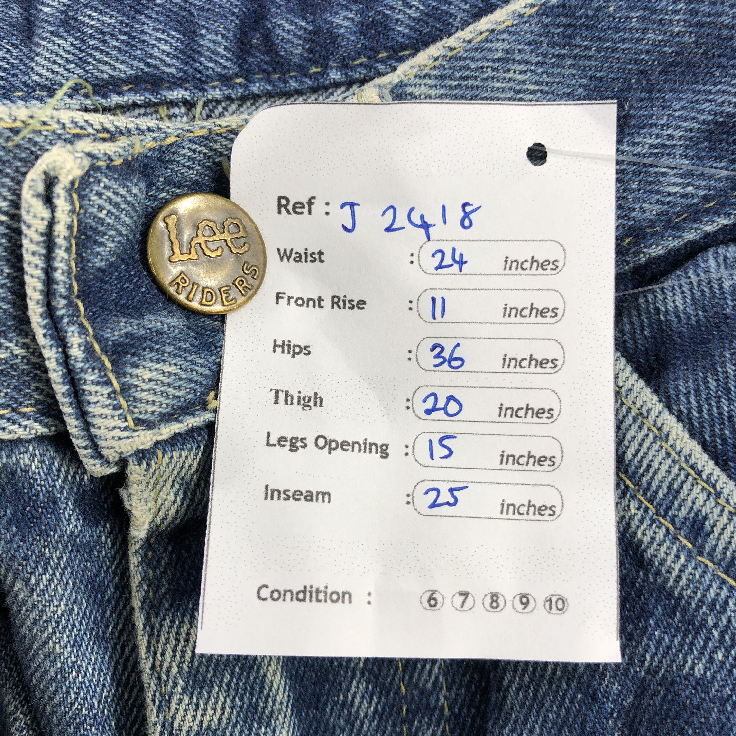 Lee Vintage Blue Wash Lee Jeans-J2418 Size US 26 / EU 42 - 12 Thumbnail