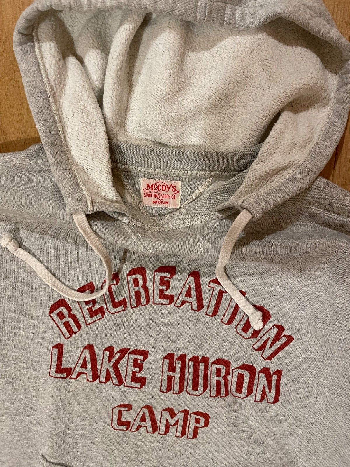 The Real McCoy's Hoodie Stencil Print Grey Medium