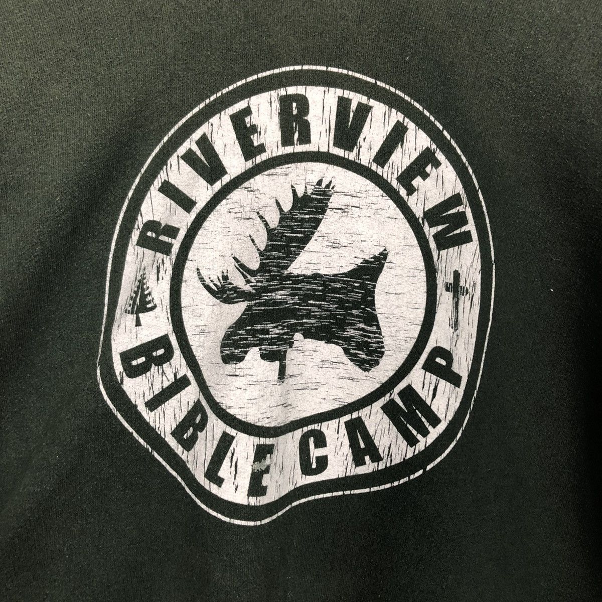 Vintage 🔥RICH GREEN HOODIE PULL OVER RIVERVIEW BIBLE CAMP BIG LOGO Size US M / EU 48-50 / 2 - 17 Thumbnail