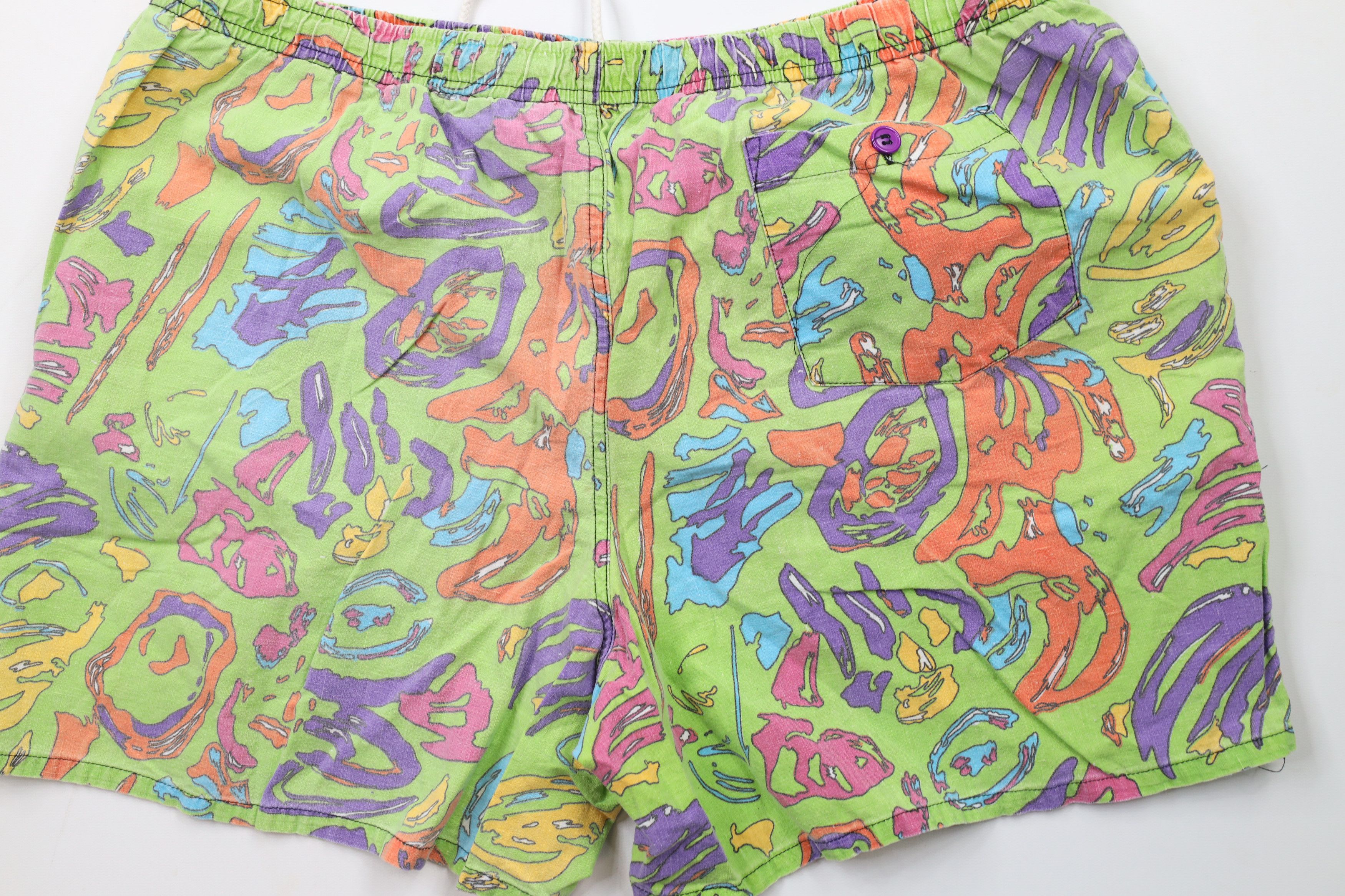 Vintage Vintage 90s Streetwear Rainbow Lined Shorts Swim Trunks Size US 36 / EU 52 - 11 Thumbnail