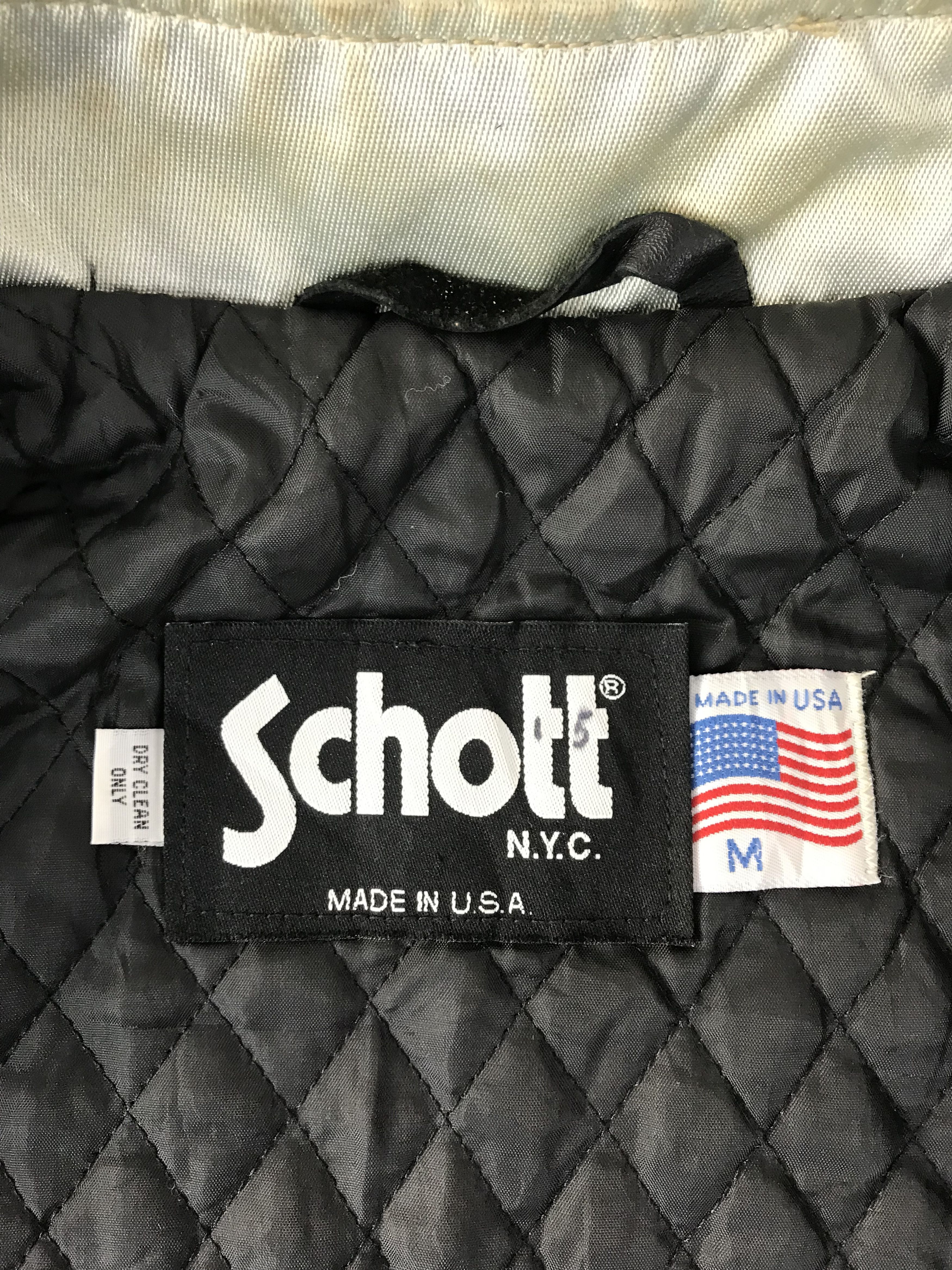 Schott 90s Schott NYC Retro Racer Zipper White Minimalist Jacket Size US M / EU 48-50 / 2 - 5 Thumbnail