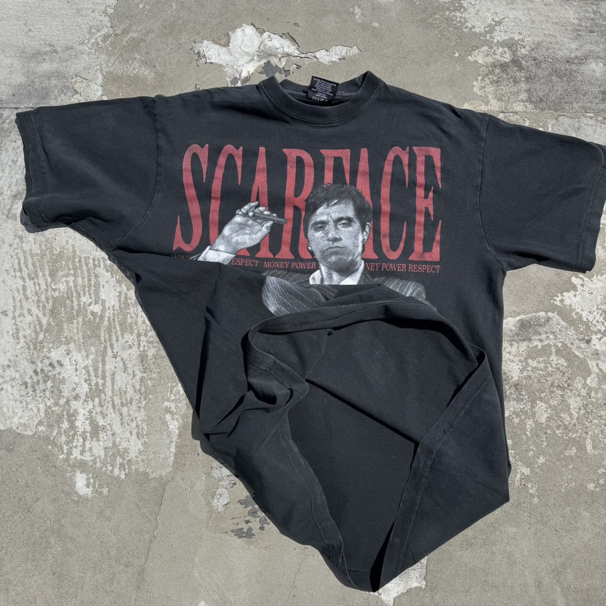 Japanese Brand × Vintage Vintage Scarface movie washed faded tshirt AOP 90s Al Pacino Size US XL / EU 56 / 4 - 7 Thumbnail