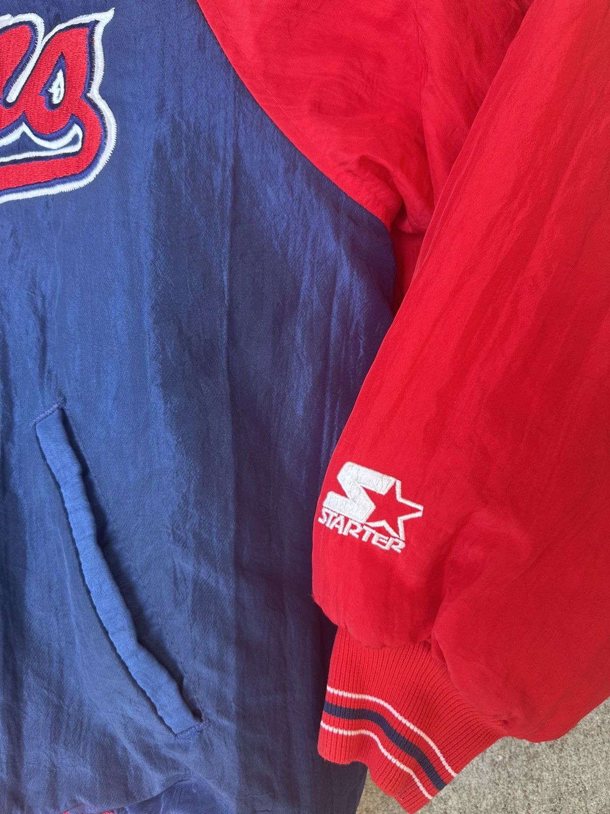 Starter VINTAGE Cleveland Indians Men’s Jacket XL Blue Starter 90s Size US XL / EU 56 / 4 - 2 Thumbnail
