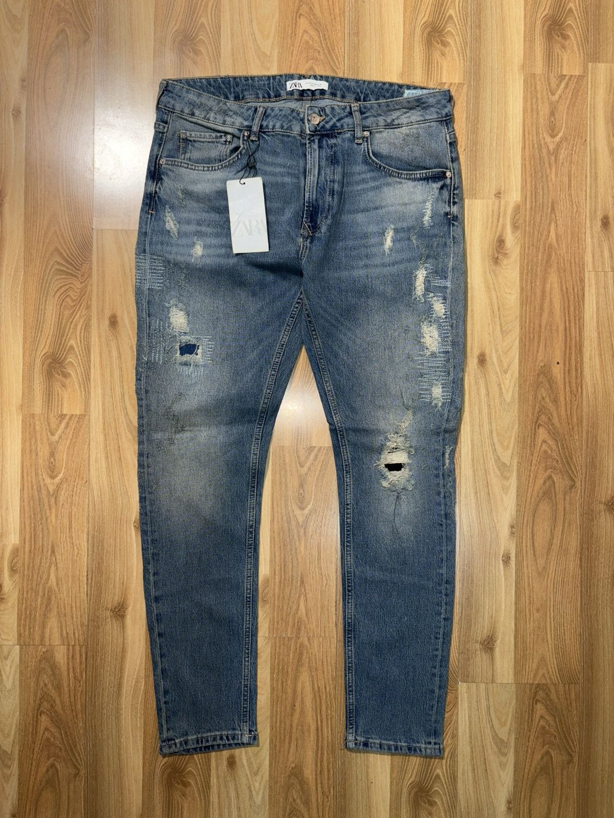 Zara ZARA MAN Denimwear Distressed Slim Jeans - Size 36 (NWT) Size US 36 / EU 52 - 1 Thumbnail
