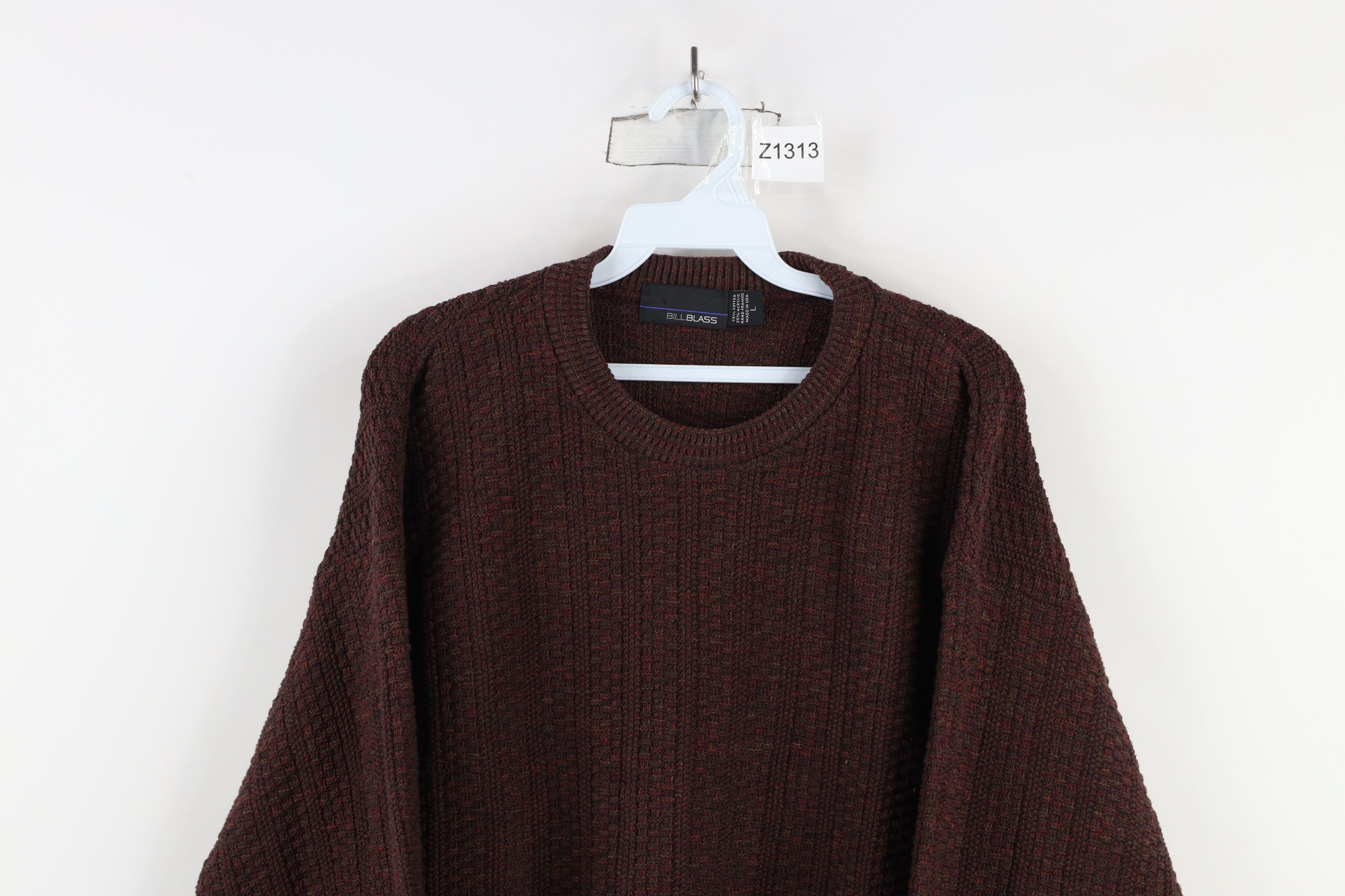 Vintage Vintage 90s Streetwear Cross Weave Knit Crewneck Sweater USA Size US L / EU 52-54 / 3 - 2 Thumbnail