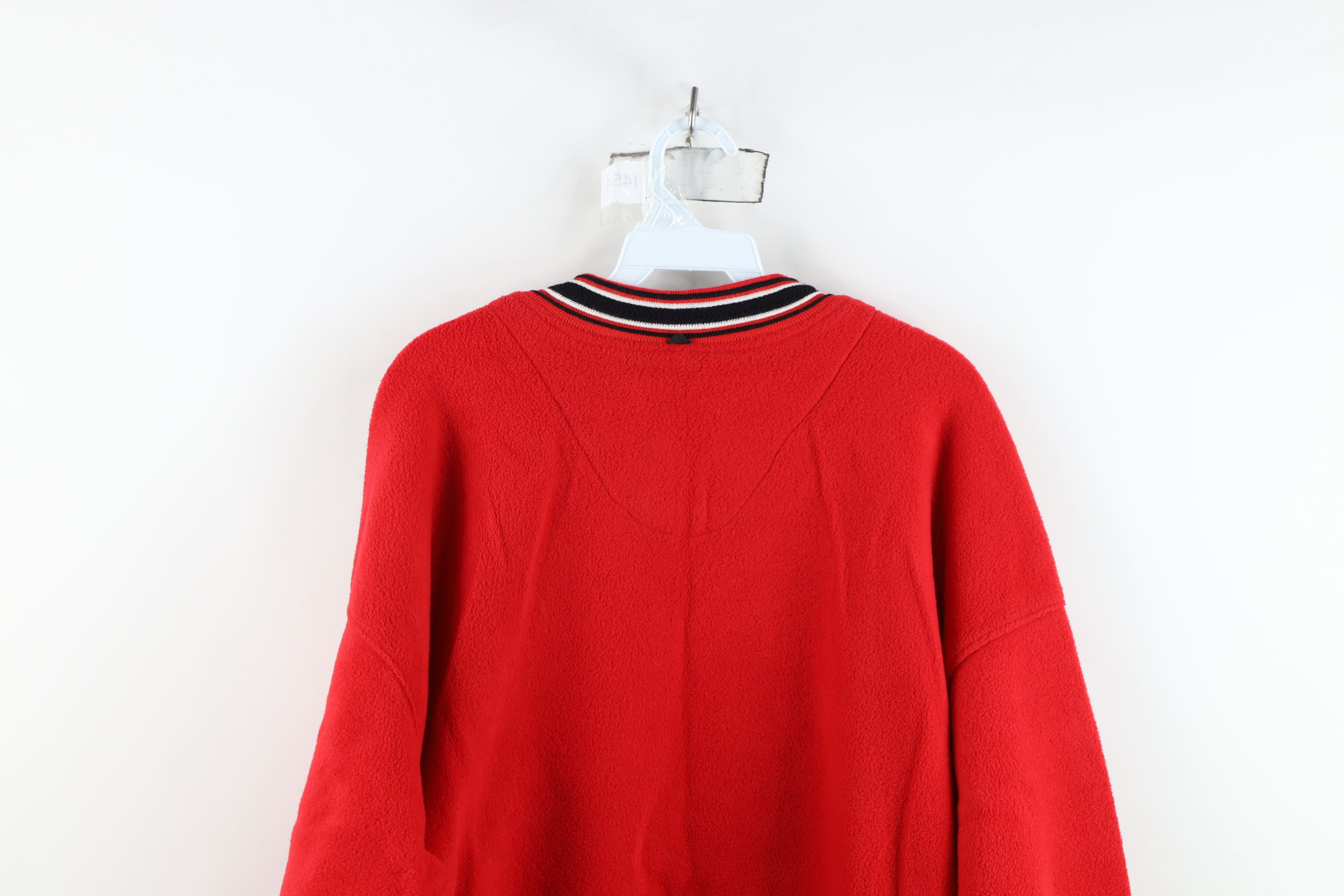 Vintage Vintage 90s University Basketball Fleece Jacket Red USA Size US L / EU 52-54 / 3 - 14 Thumbnail