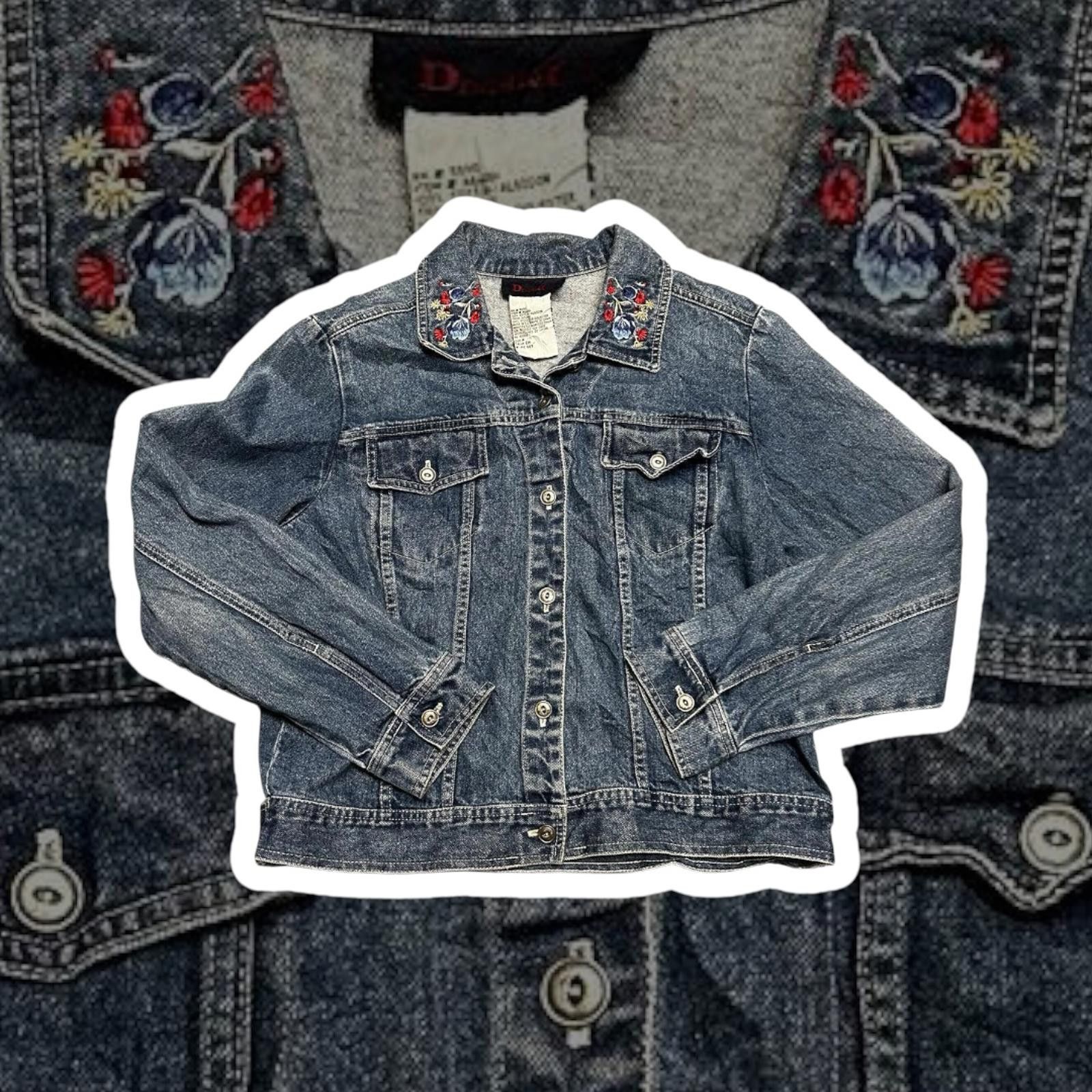 Denim & Co. Chic Denim Jacket with Floral Embroidery Size US S / EU 44-46 / 1 - 1 Thumbnail