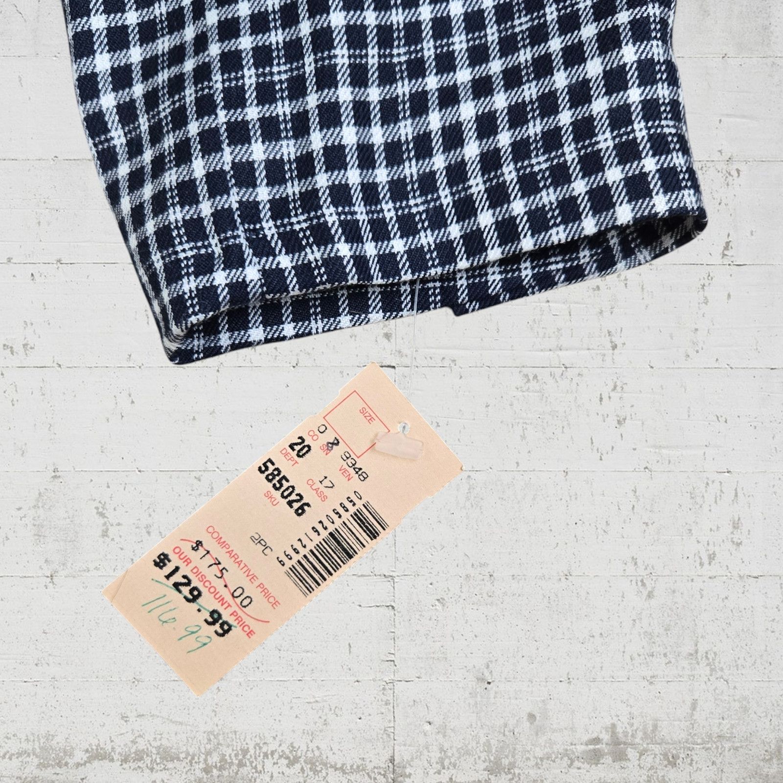 Vintage Vintage Navy Plaid Crop Blazer Size 10 Size L / US 10 / IT 46 - 4 Thumbnail