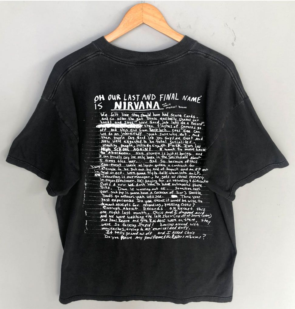Band Tees Nirvana Kurt Cobain Grunge Band Tshirt Tee for Fans Size US XL / EU 56 / 4 - 2 Thumbnail