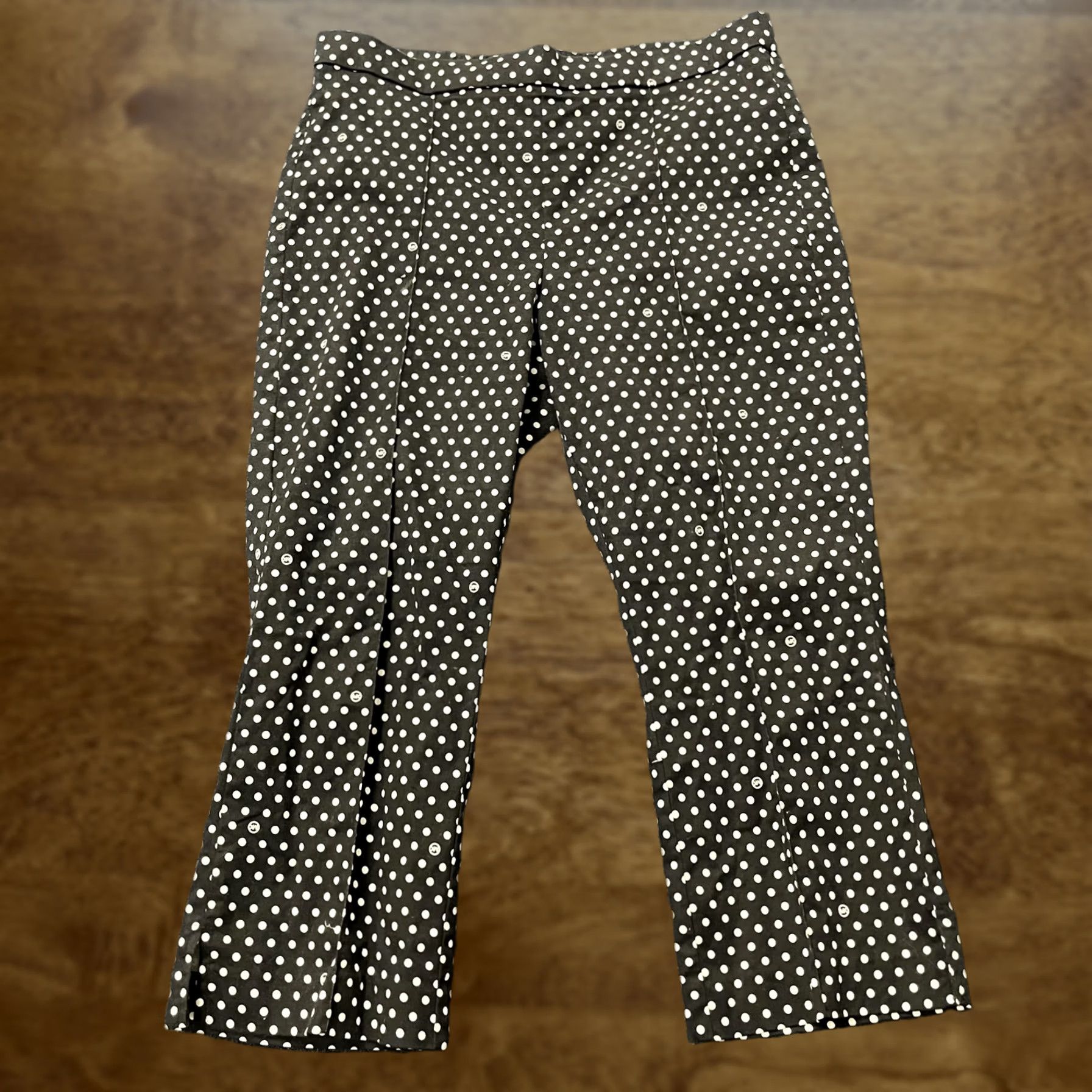 Michael Kors VINTAGE? No. Michael Kors Pants Womens 14 Black Cropped Straight Leg Ankle Polka Dot Size 36" / US 14 / IT 50 - 1 Thumbnail