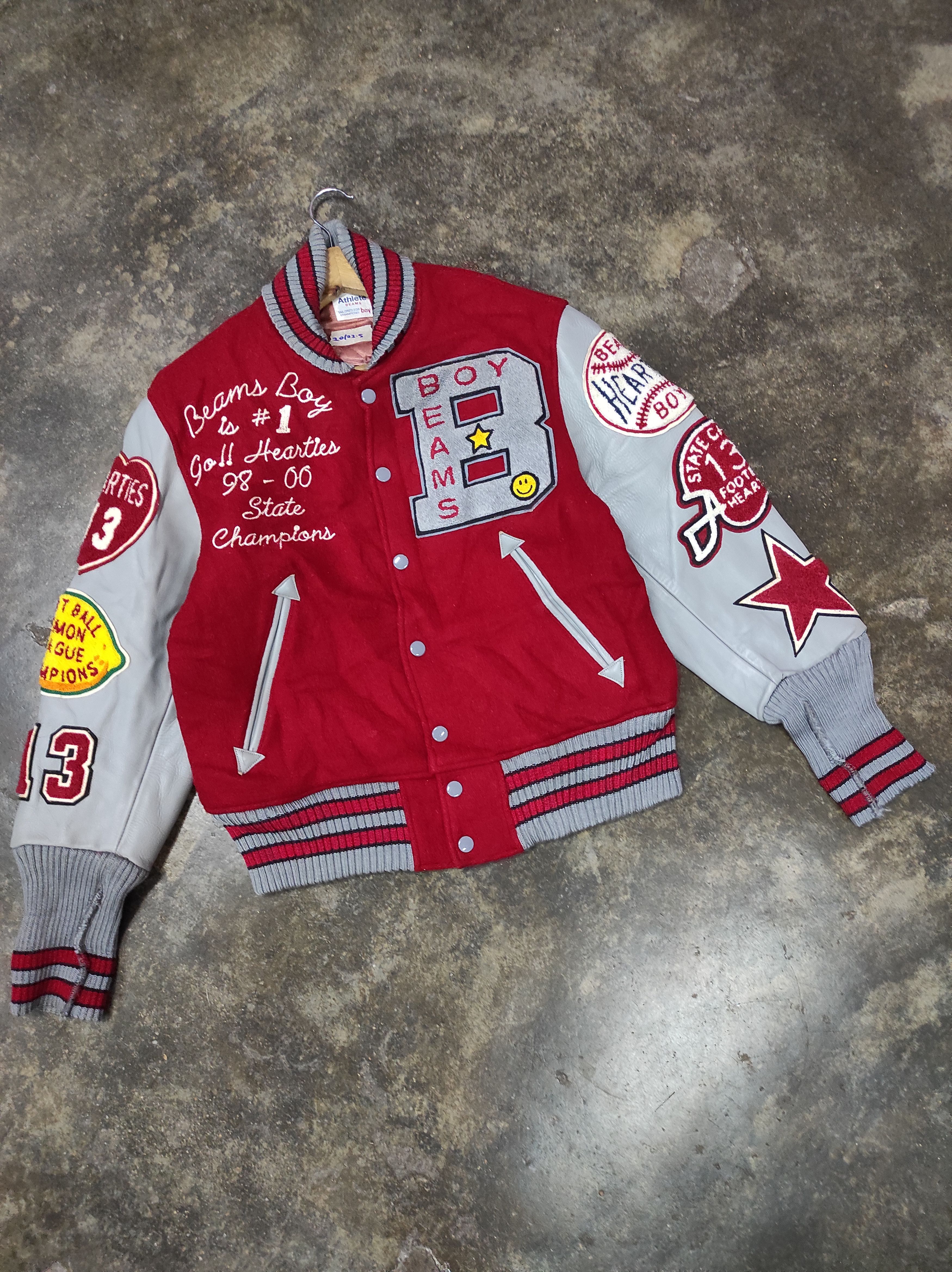 Beams Japan RARE ATHLETE BEAMS BOY VARSITY JACKET LEATHER Size US S / EU 44-46 / 1 - 1 Thumbnail