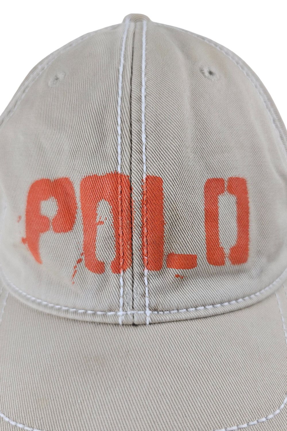 Polo Ralph Lauren 1998 Polo RL Stencil Logo Cap – Khaki Twill (Made in Taiwan) Size ONE SIZE - 3 Thumbnail