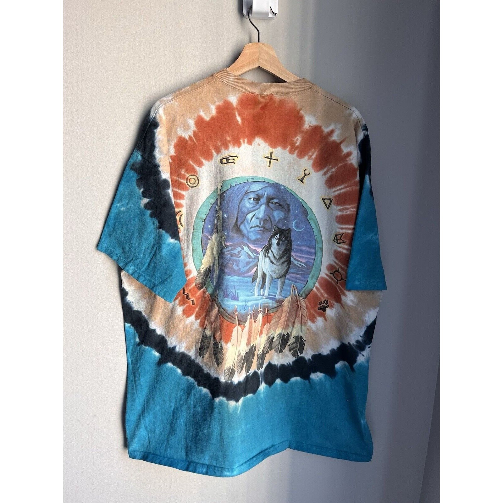 Liquid Blue VINTAGE LIQUID BLUE TIE DYE ANIMAL NATURE NATIVE T SHIRT AOP Size US XXL / EU 58 / 5 - 2 Thumbnail