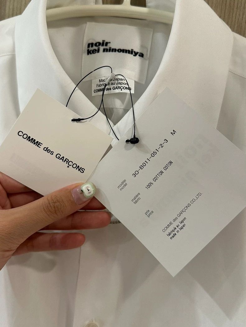 Comme des Garcons Comme Des Garcons White Pearl Collar Shirt Size M / US 6-8 / IT 42-44 - 3 Thumbnail
