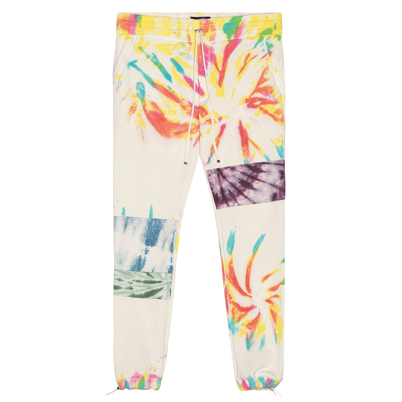 image of Amiri Tie Dye Art Patch Sweatpants White Multi, Men's (Size 30)